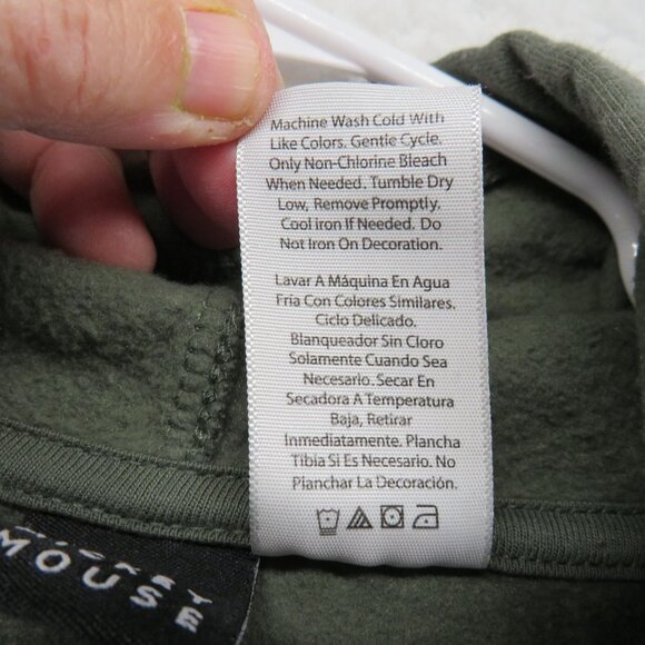 Disney Hoodie Mens Size Extra Large Mickey Mouse Logo Green Graphic Sweater - Picture 7 of 10